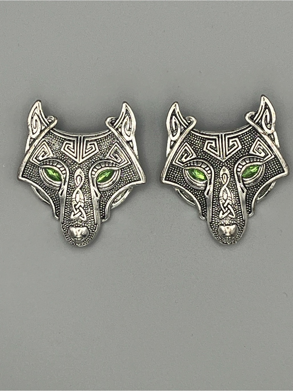 Celtic Wolf Head set of brooches, Viking cosplay